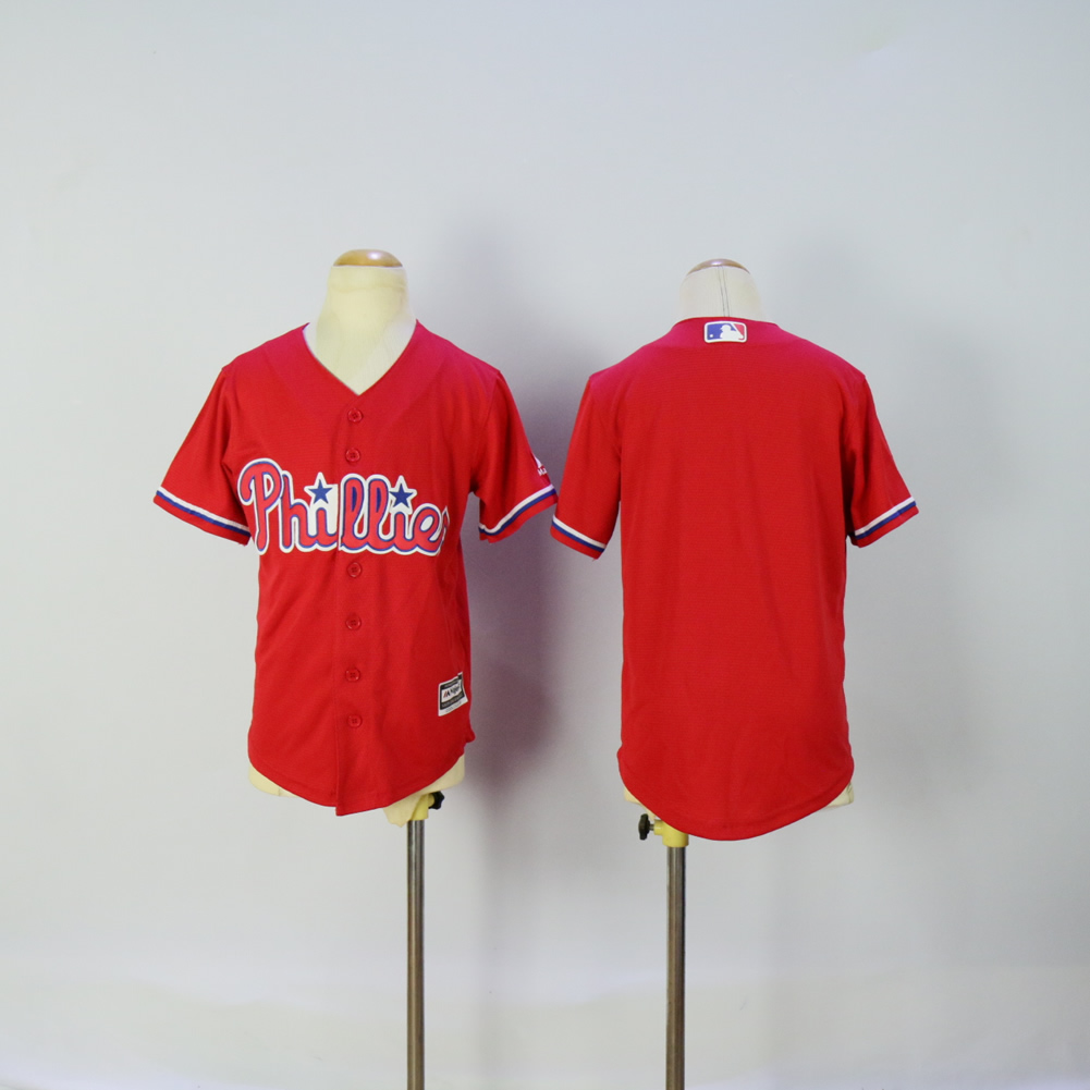 Youth Philadelphia Phillies Blank Red MLB Jerseys->youth mlb jersey->Youth Jersey